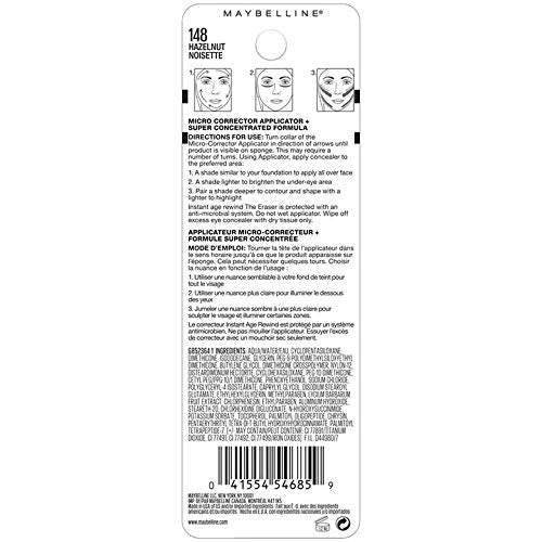 Maybelline Instant Age Rewind Eraser Dark Circles Treatment Multi-Use Concealer, 100, 1 Count (Packaging May Vary)