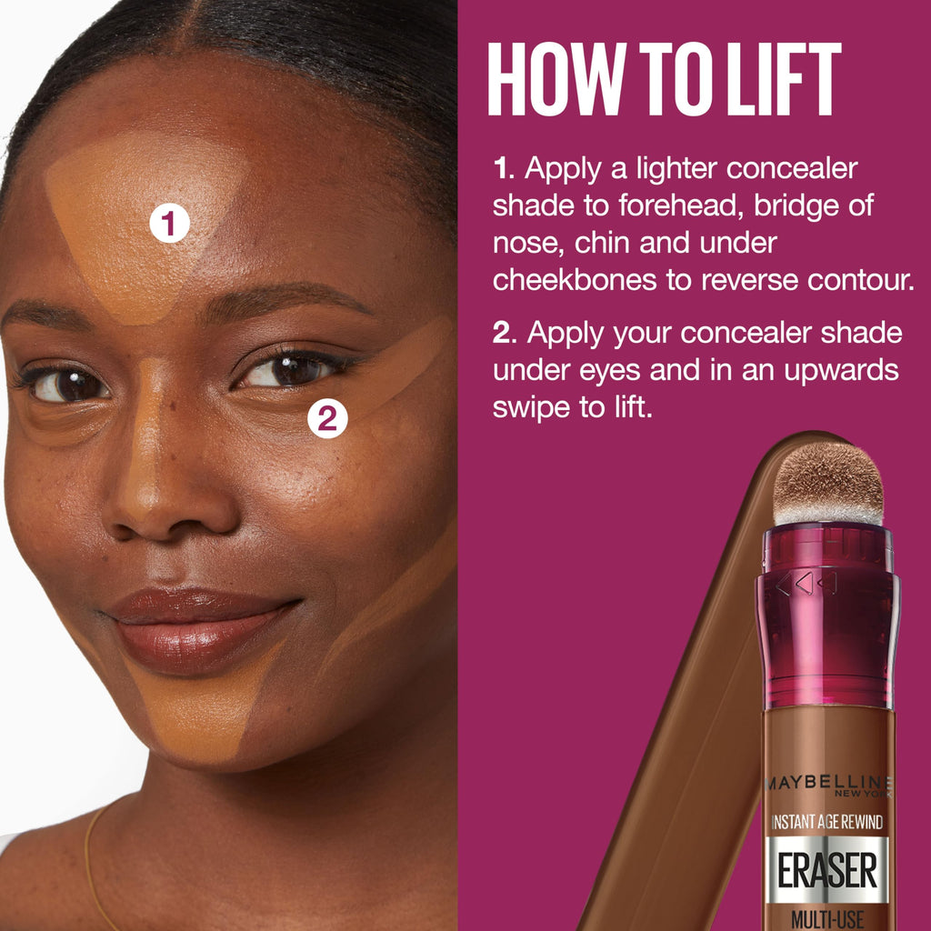 Maybelline Instant Age Rewind Eraser Dark Circles Treatment Multi-Use Concealer, 100, 1 Count (Packaging May Vary)